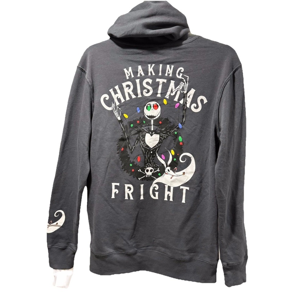 Jack Skellington Junior XS Zip Up Hoodie Gray